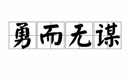 勇而无谋打三个数字_勇而无谋